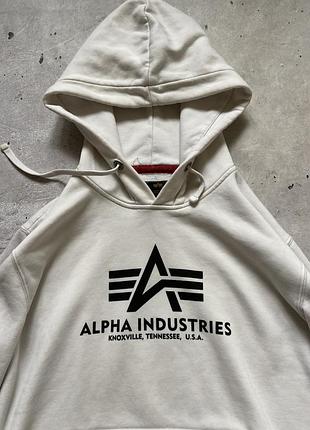 Біле худі alpha industries basic hoody 3