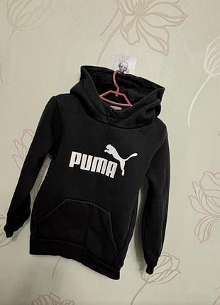 Дитяче  утеплене худі на флісі на 5-6р. 116см. puma ess no. 1 logo fleece hoodie пума чорне