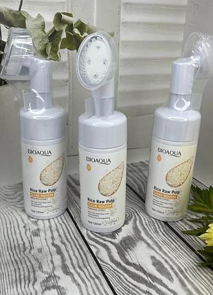 Очищаюча мус пінка з екстрактом рису bioaqua rice raw pulp clean mousse