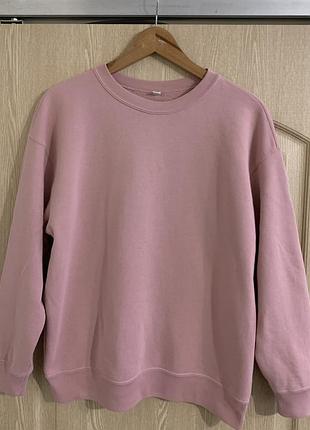 Світшот uniqlo, пильно-рожевий, оверсайз, розмір s(м-l)
