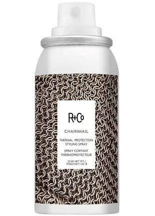 Профессиональный термозащитный спрей для волос r+co chainmail thermal protection styling spray, 32 мл