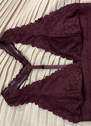 Стильный кружевной бралетт pink от victoria's secret р.85в,с