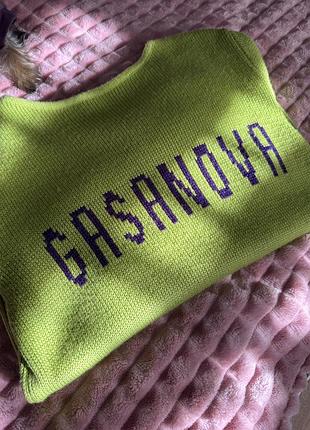 Светр gasanova салатовий з написом