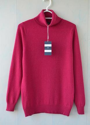Кашемировый гольф, водолазка, свитер crew clothing company, шерсть, кашемир