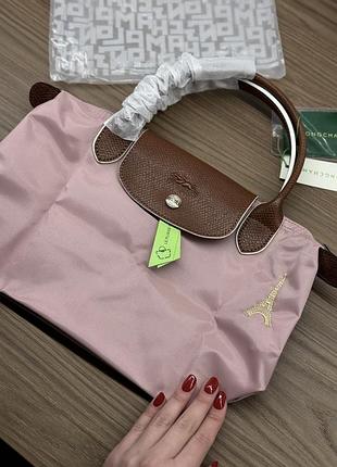 Сумка жіноча longchamp le pliage paris collection s рожева