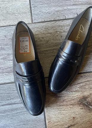 Лофери чоловічі clarks howard edge чорні шкіряні