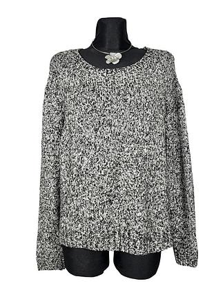 Меланжевий вʼязаний оверсайз светр salt and pepper knit