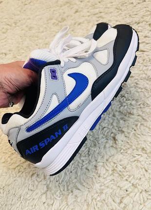 Кросівки nike air span ii біло-сіро-сині 6