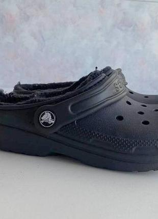 Crocs утепленні дитячі капці сабо темно сірі оригінал 33-34 розмір