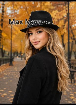 Стильная черная фетровая шляпа шляпа федора max mara weekend