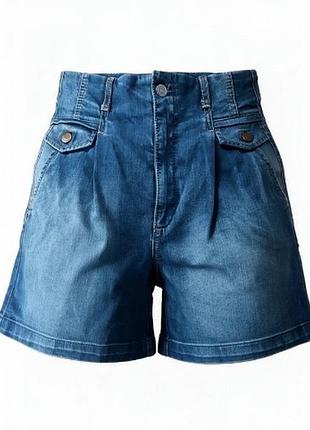 Стильні джинсові шорти mango з високою посадкою та захипами (розмір 36 / s).