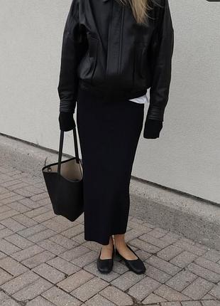 Юбка черная трикотажная теплая zara