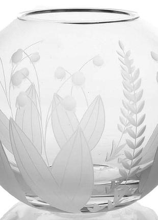 Кристальная ваза от люкс бренда tiffany &amp; co. lily of the Steley rose bowl (конвалии)