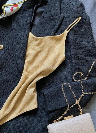 Золотистий боді-майка , h&m, розмір s 5