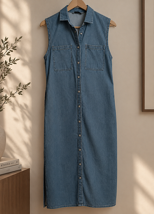 Джинсовое платье миди без рукавов lcw jeans