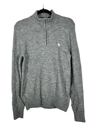 Вовняний пуловер з коміром на блискавці abercrombie&fitch vintage 2000s y2k