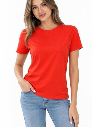 Яркая коралловая футболка от zara размер s/m
