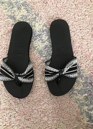 В'єтнамки жіночі havaianas чорно-білі у смужку