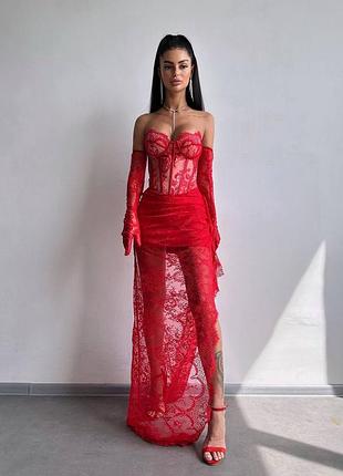 Жіноча корсетна сукня міні з мереживом s m l