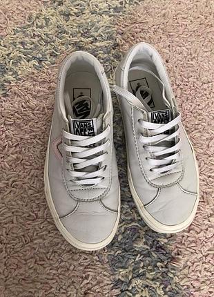 Кеди vans низькі шкіряні сірі
