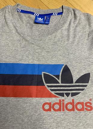 Чоловіча футболка adidas originals розмір l сіра меланж спортивна бавовна принт трилистник кофта теніска тренування оригінал бв ідеальний стан заміри