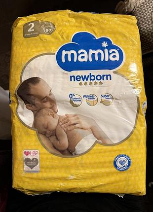 Підгузки mamia newborn 3-6 кг, 60 шт