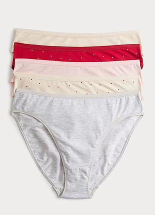 Набір жіночих трусів 5 штук marks&amp;spencer р-р 8,10, 12, 14, 16 high leg модал