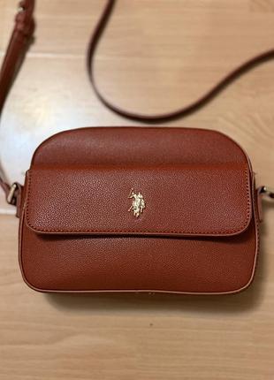 Сумка жіноча u.s. polo assn. jones коричнева через плече