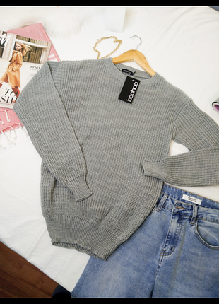 Новый серый свитер boohoo