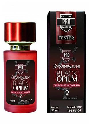 Жіночі парфуми black opium over red тестер pro 58 мл — вишневий аромат із кавою та ваніллю (22637)