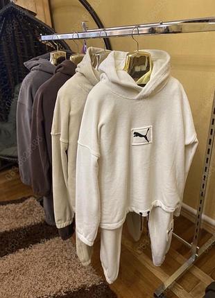 Зимовий флісовий жіночий спортивний костюм puma, різні розміри