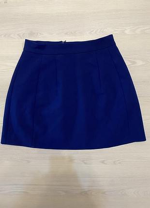 Спідниця міні zara яскраво-синього кольору  s