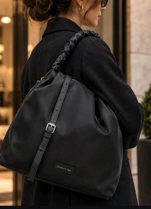 Сумка жіноча cerruti 1881 чорна велика повсякденна