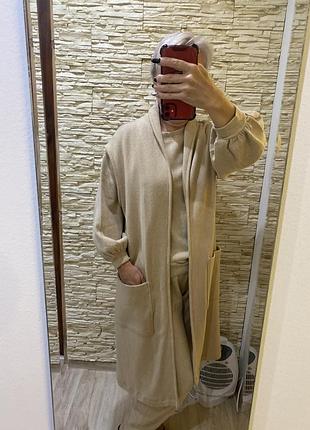 Жіночий довгий жилет san in bed бежевий