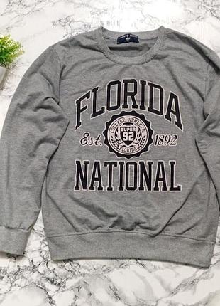 Світшот чоловічий сірий з принтом florida national
