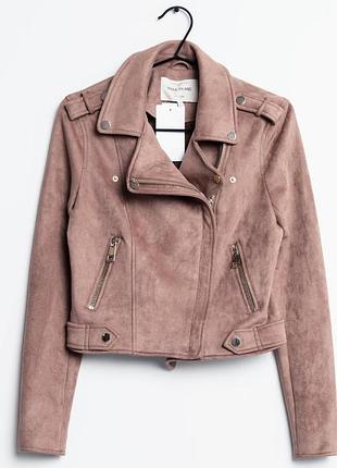 Куртка жіноча river island косуха замшева рожева