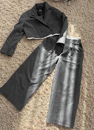 Костюм zara у смужку (піджак та штани)