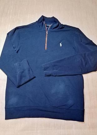 Лонгслів чоловічий polo ralph lauren темно-синій на блискавці