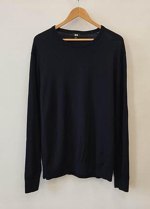 Чоловічий джемпер/пластик uniqlo extra fine merino wool (100% мериносова вовна, розмір l)