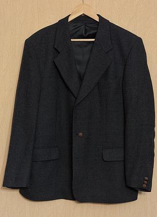 Чоловічий темно-сірий вовняний піджак у ялинку john harris woolmark xl (54)