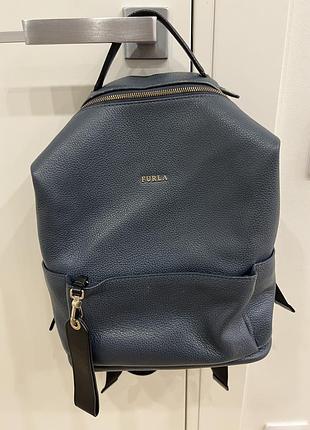 Рюкзак жіночий furla шкіряний синій