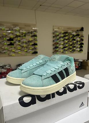 Кросівки жіночі adidas campus м'ятні із замші