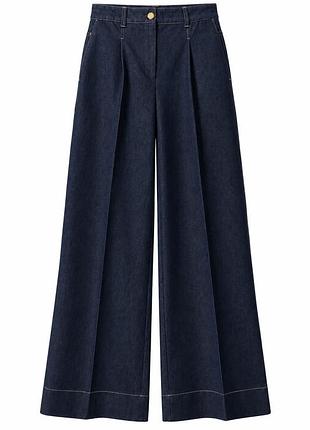 Брюки zara з тонкого деніма палаццо