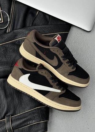 Кросівки travis scott x air jordan 1 low «mocha »
