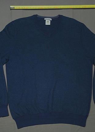 Плечи 47 см timeberland size l/g soft handfeel темно синяя кофта свитер с v- вырезом body: 60% cotton 30% nylon 10% wool