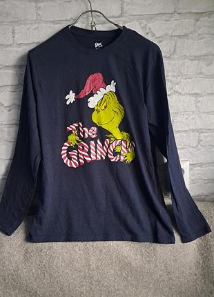 Новогодний мужской лонгслив primark х the grinch - размер l (оригинал)