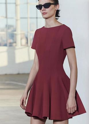 Коротка сукня жіноча zara бордова xs на новий рік