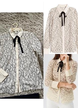 Стилтна кружевна блуза /сорочка ,h&m,p.8-10