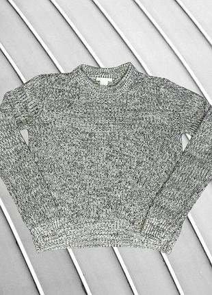Жіночий светр h&m xs на s eu36 uk8 ua42 сірий меланж укорочений вільний джемпер пуловер базовий трикотажний короткий повсякденний зимовий