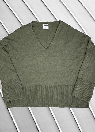 Жіночий светр primark adaptive m на l eu40 uk12 ua46 оливковий вовняний оверсайз з отвором для пальця теплий зимовий джемпер пуловер вільний